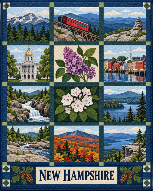 New Hampshire Heritage Album quilt blanket design