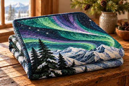 Alaska Aurora Over The Range TD181026106 Quilt Blanket folded mockup