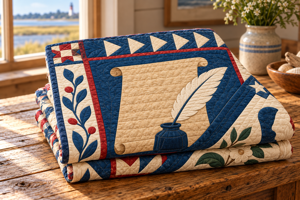 Delaware Liberty In Stitches TD181026140 Quilt Blanket folded mockup
