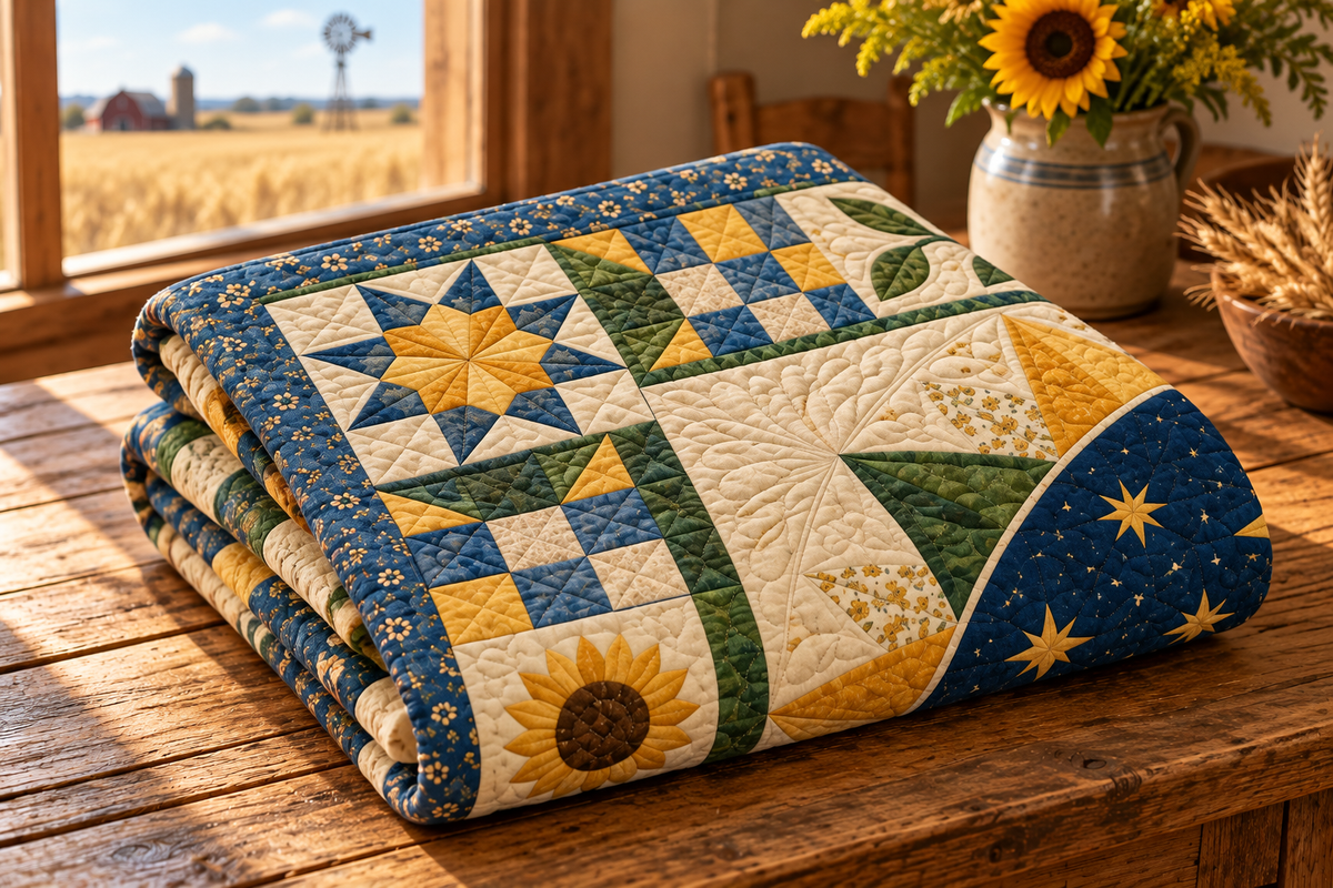 Kansas To The Stars TD181026180 Quilt Blanket folded mockup