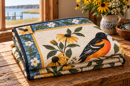 Maryland Oriole And Susans TD181026199 Quilt Blanket folded mockup