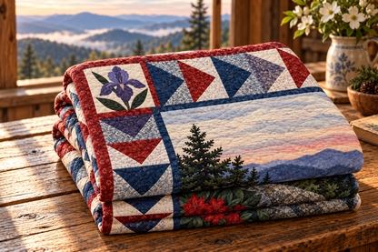 Tennessee Smoky Mountain Morning TD181026308 Quilt Blanket folded mockup