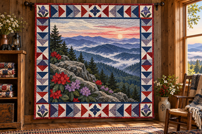 Tennessee Smoky Mountain Morning TD181026308 Quilt Blanket hanging mockup