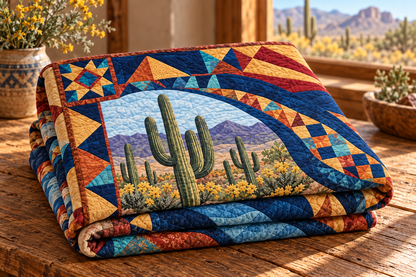 Arizona River Of Stories TD181026434 Quilt Blanket folded mockup