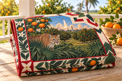 Florida Four Seasons TD181026488 Quilt Blanket folded in a setting matching its design