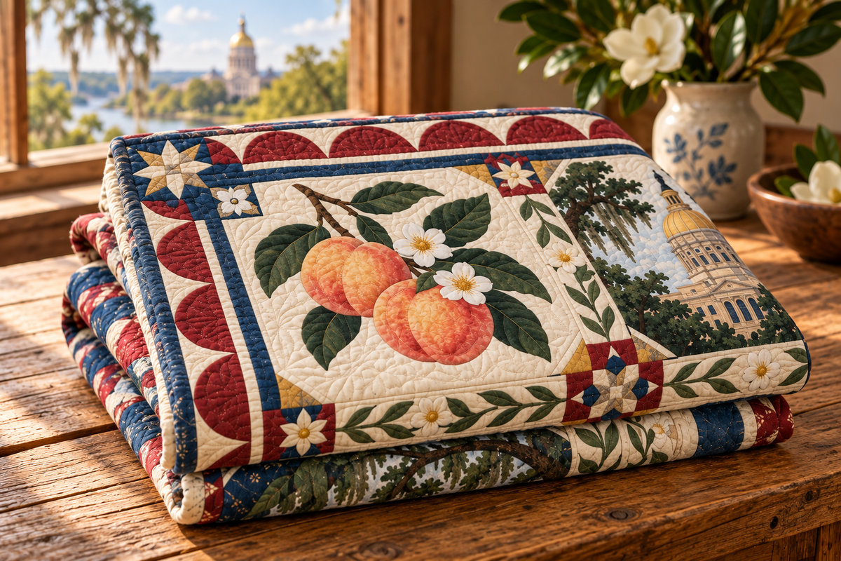 Georgia Heritage Album TD181026496 Quilt Blanket folded mockup