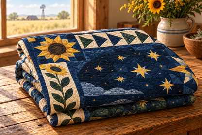Kansas Night Garden TD181026555 Quilt Blanket folded mockup