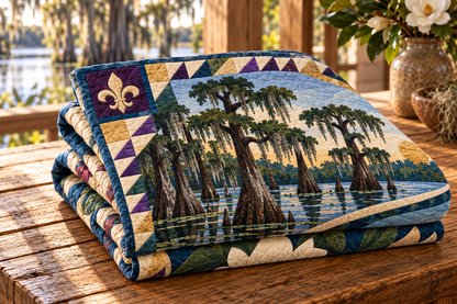 Louisiana River Of Stories TD181026574 Quilt Blanket folded mockup