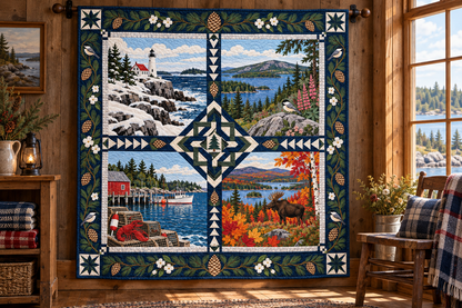 Maine Four Seasons TD181026608 Quilt Blanket hanging mockup