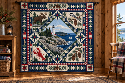 Maine Celebration In Cloth TD181026610 Quilt Blanket hanging mockup