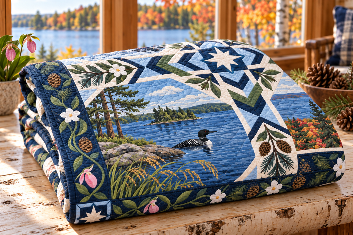 Minnesota Four Seasons TD181026628 Quilt Blanket folded in a setting matching its design