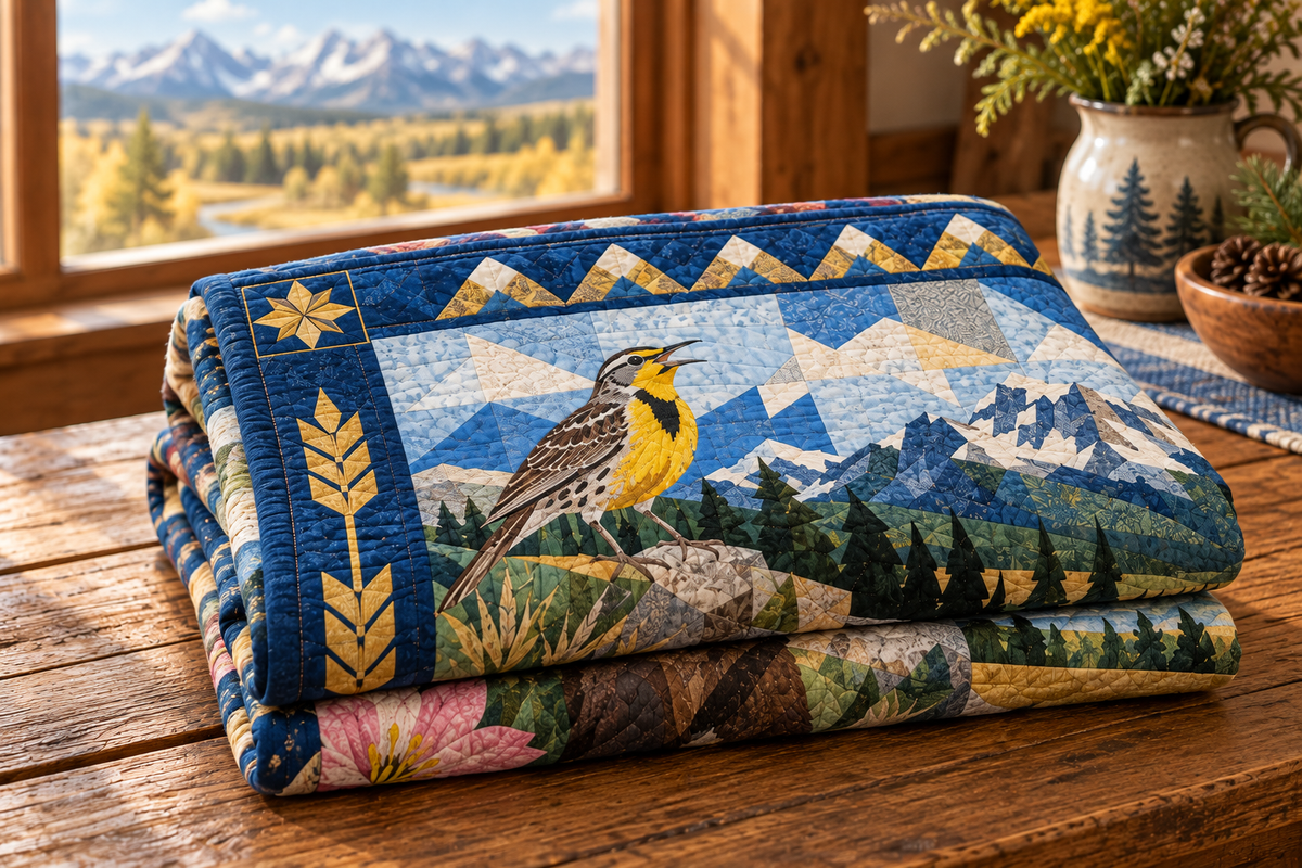 Montana Mosaic Horizons TD181026659 Quilt Blanket folded mockup