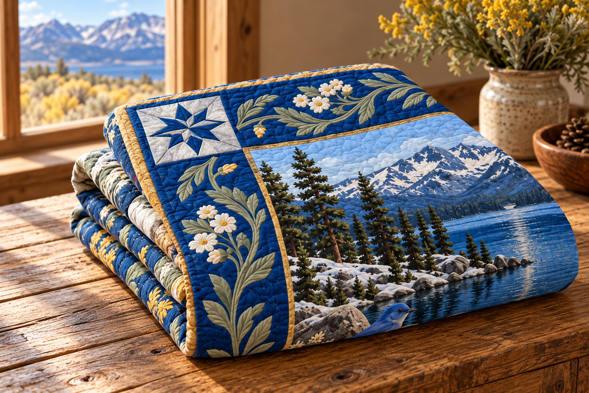 Nevada Four Seasons TD181026728 Quilt Blanket folded mockup