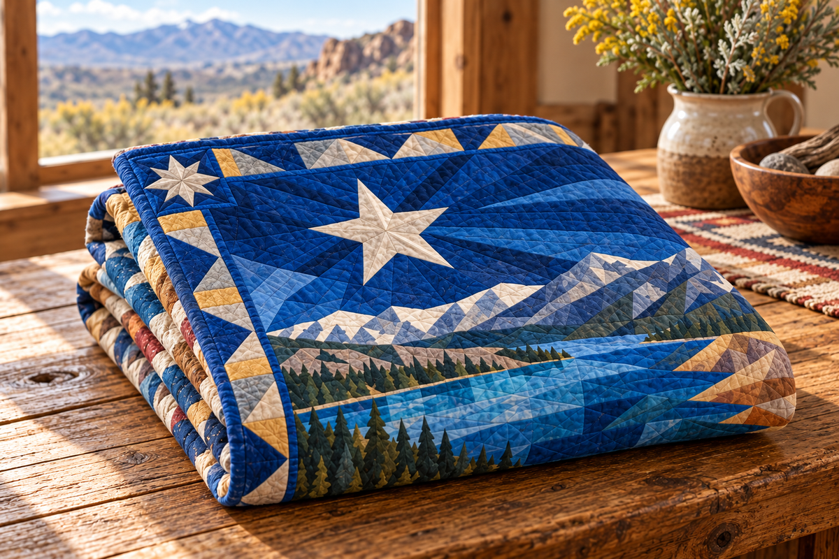 Nevada Mosaic Horizons TD181026729 Quilt Blanket folded mockup
