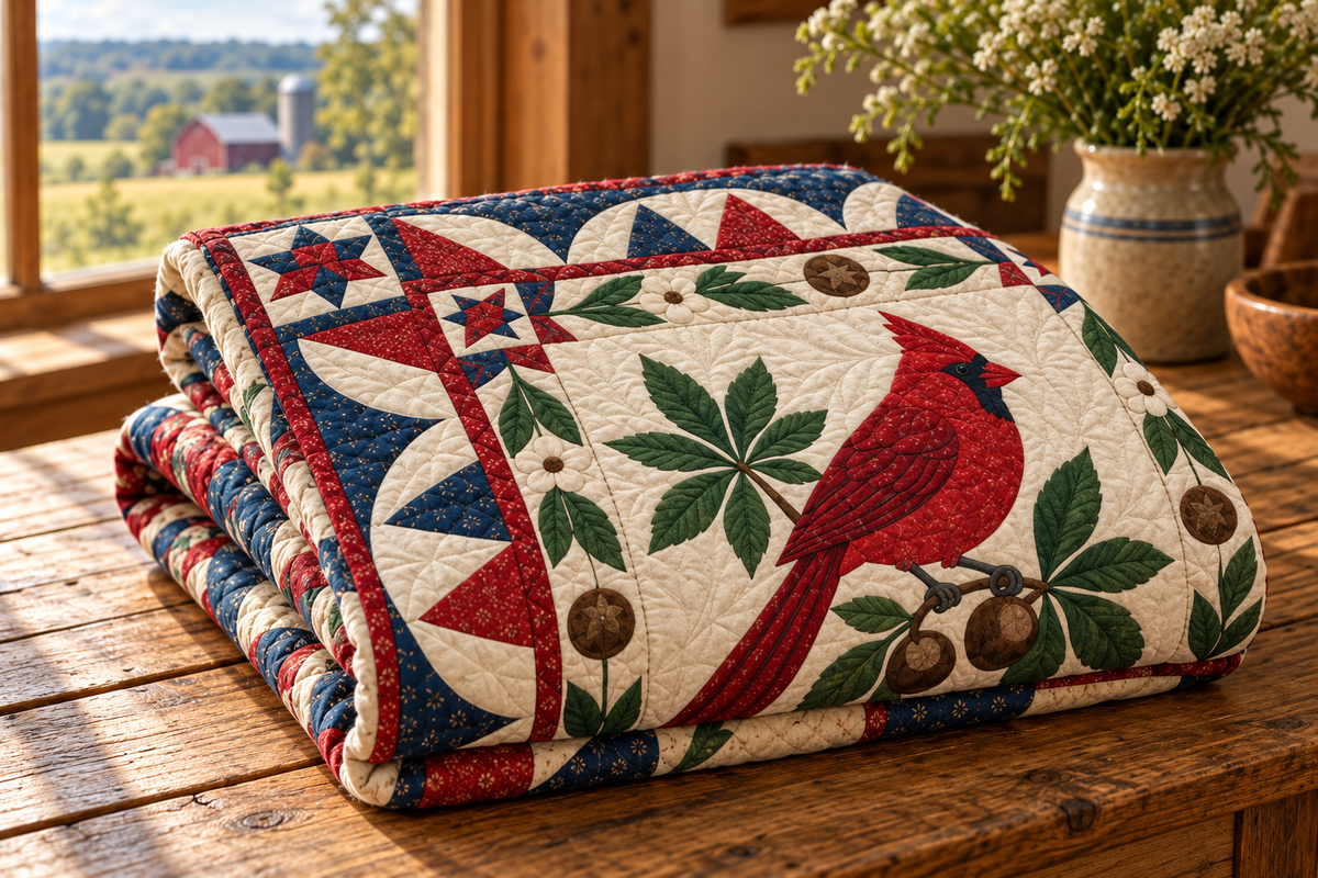 Ohio Heritage Album TD181026746 Quilt Blanket folded mockup