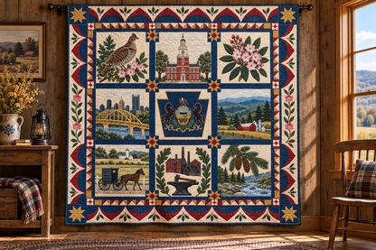Pennsylvania Heritage Album TD181026776 Quilt Blanket hanging mockup