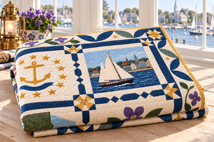 Rhode Island Heritage Album TD181026786 Quilt Blanket folded in a setting matching its design