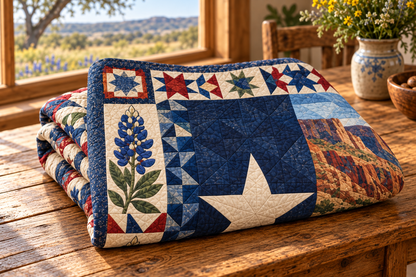 Texas Mosaic Horizons TD181026829 Quilt Blanket folded mockup