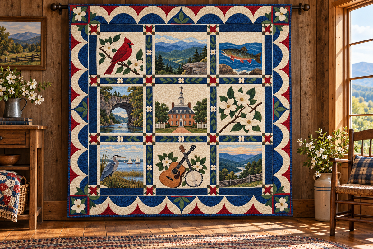 Virginia Heritage Album TD181026846 Quilt Blanket hanging mockup