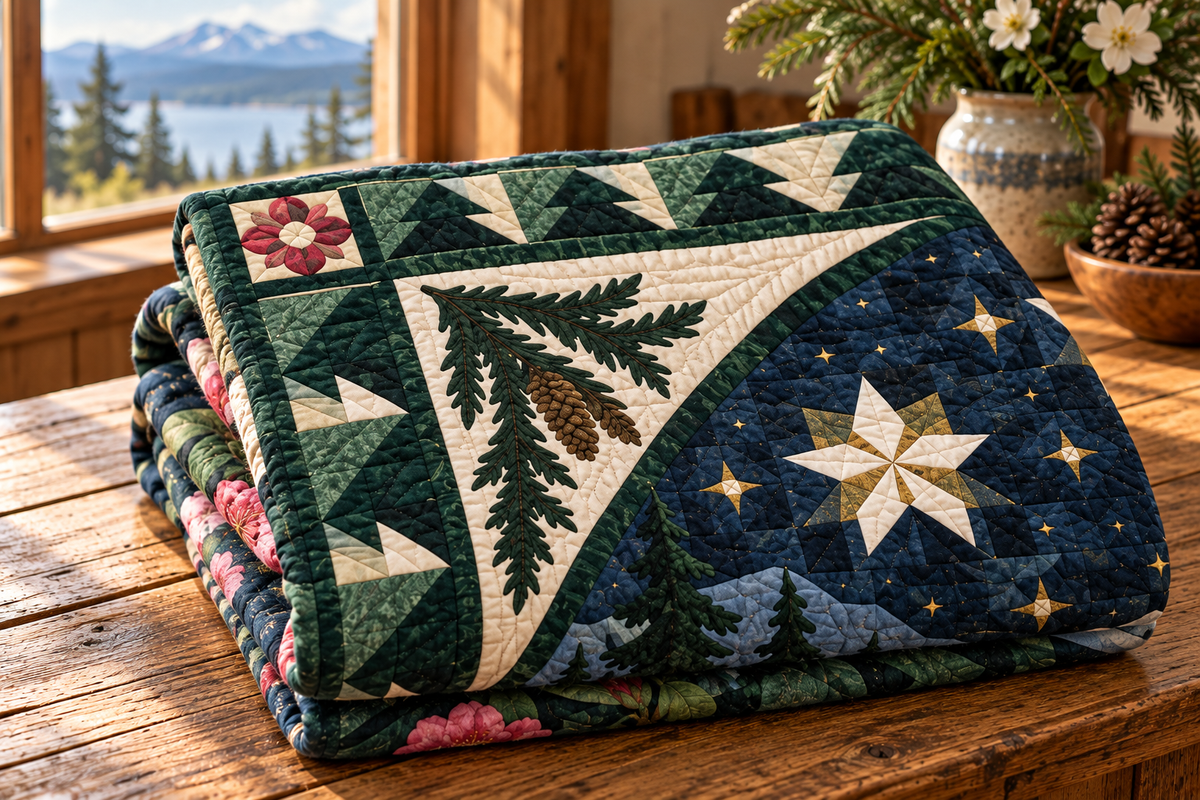 Washington Night Garden TD181026865 Quilt Blanket folded mockup