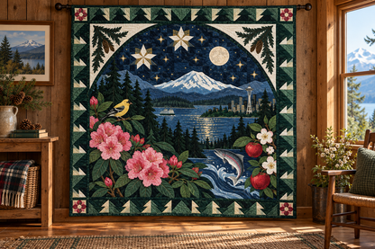 Washington Night Garden TD181026865 Quilt Blanket hanging mockup